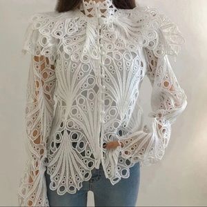 Ivory broidered blouse